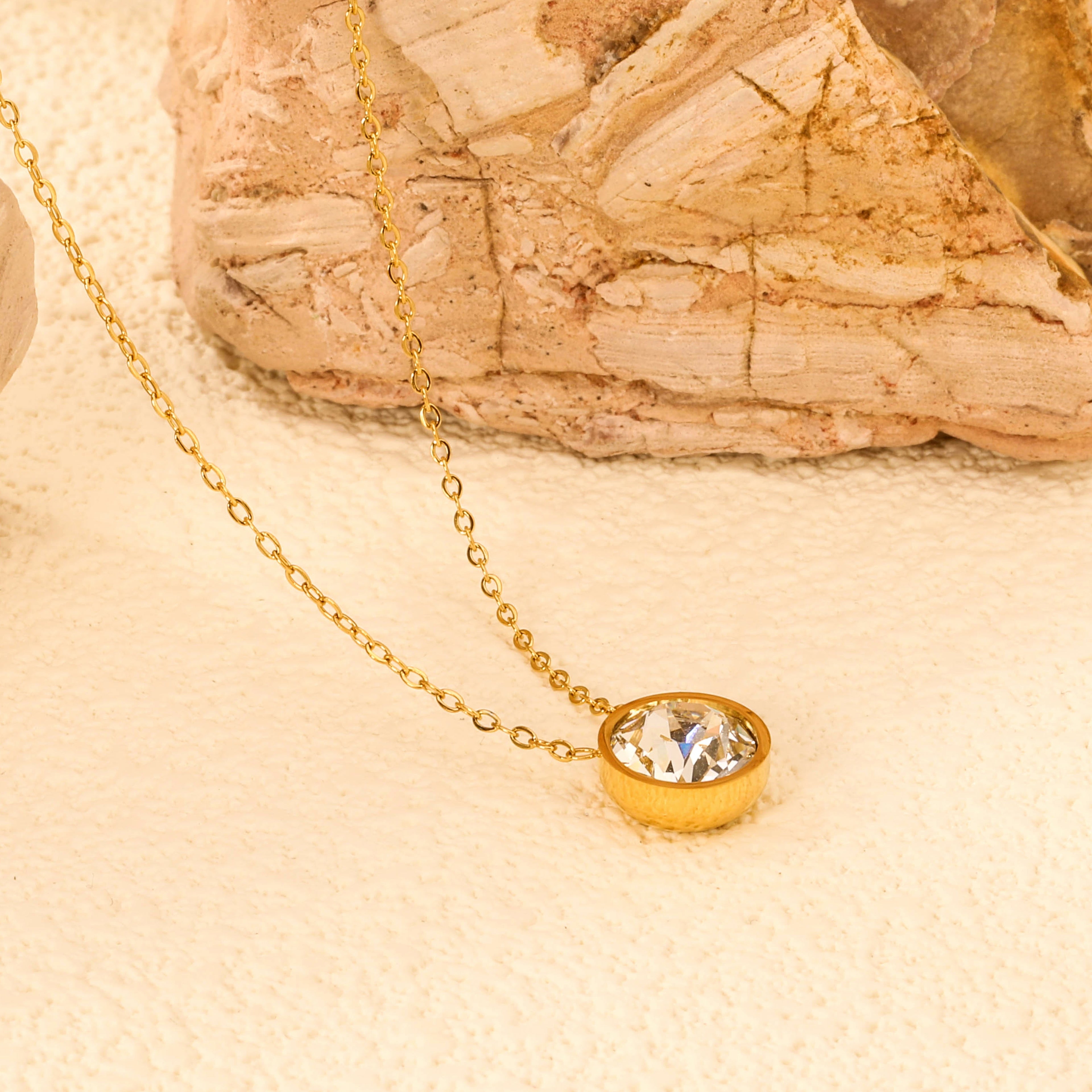 Ronde veelkleurige opaal hanger ketting