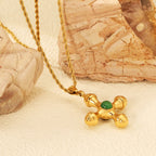 Kruisbruine kattenoog hanger ketting