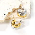 Dubbele C-vormige hoepeloorbellen