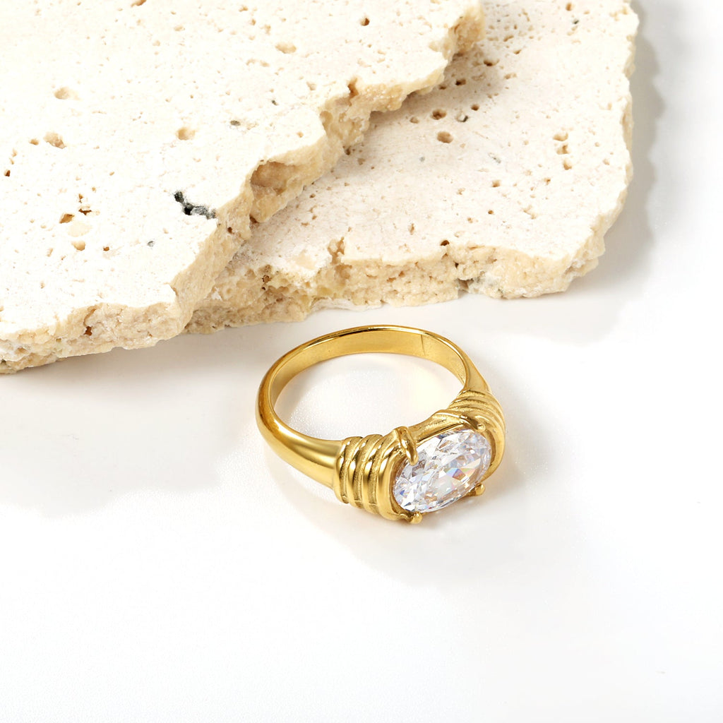 Oversized ovale diamanten ring