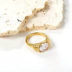 Oversized ovale diamanten ring