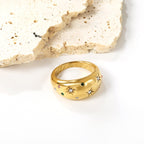 Overdreven gemengde kleur diamanten ring