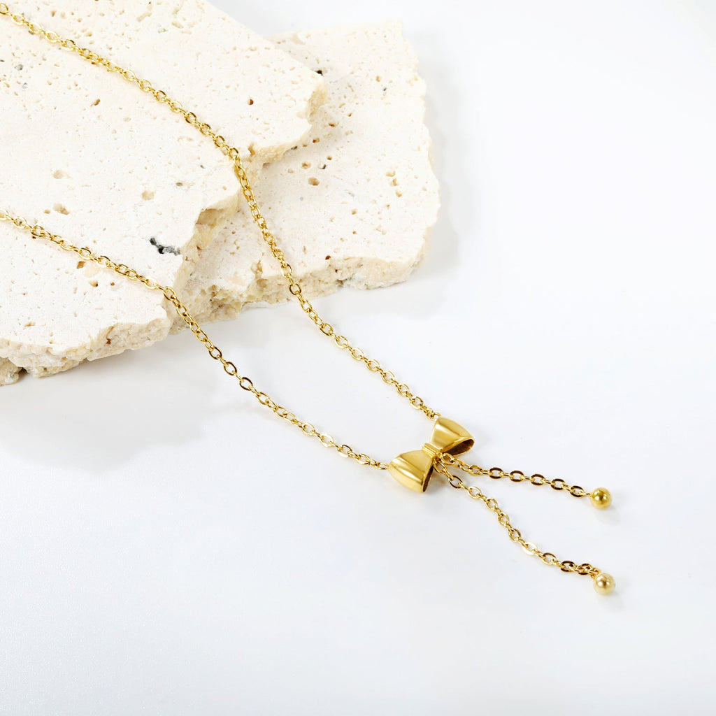 Strikketting met dubbele stalen kralen