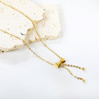 Strikketting met dubbele stalen kralen