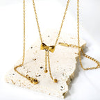 Strikketting met dubbele stalen kralen