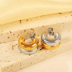 Dubbele C-vormige hoepeloorbellen