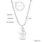 Gevormde witte parel hanger ketting