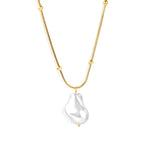 Gevormde witte parel hanger ketting