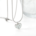 Hart Klaver Witte Schelp Ketting