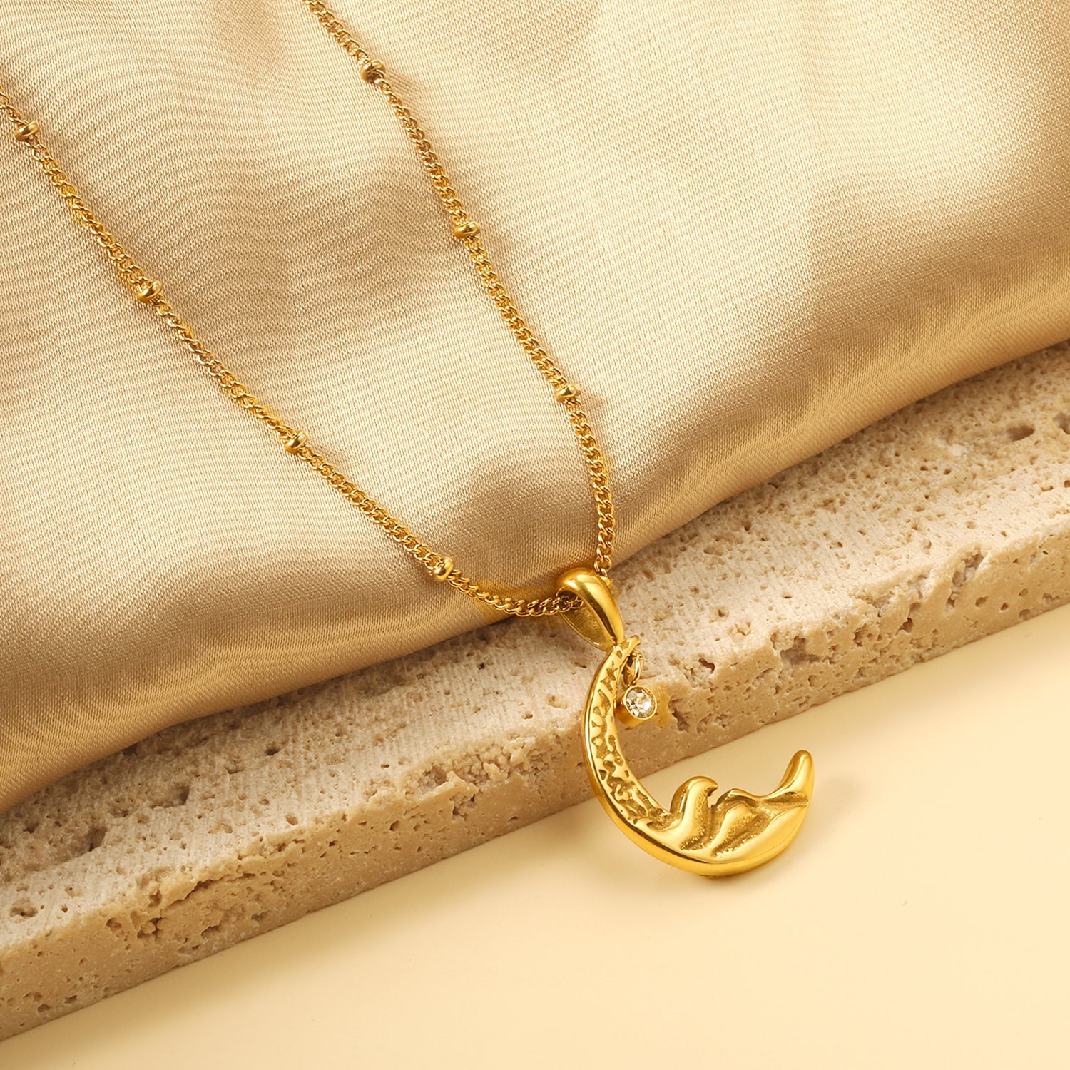 Lente Maan Diamant Hanger Ketting