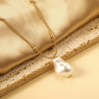 Gevormde witte parel hanger ketting
