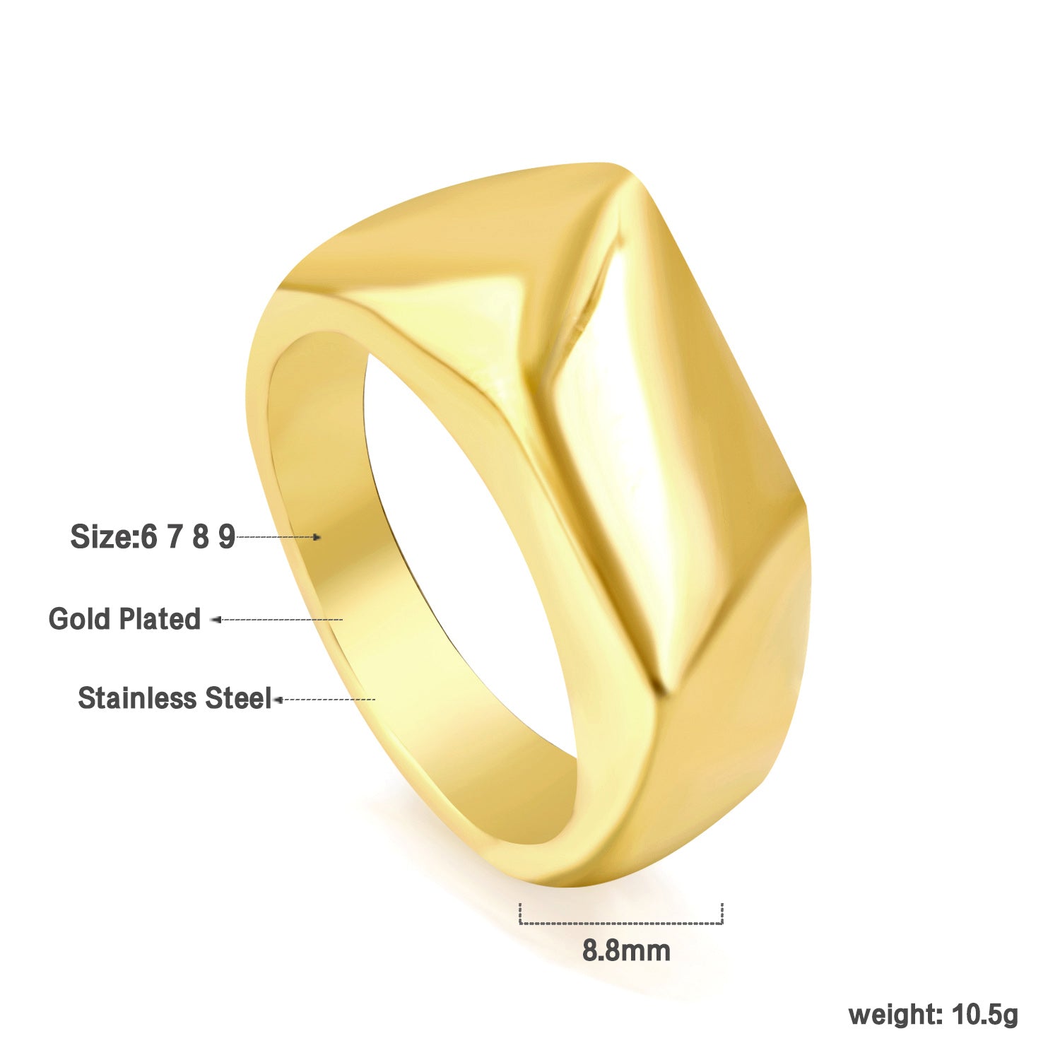 Gladde ring met onregelmatige vierkanten