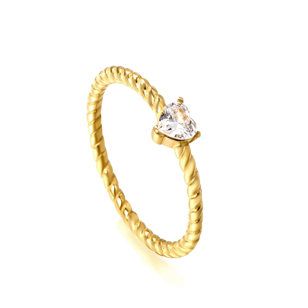 Witte driehoekige diamant twist band ring