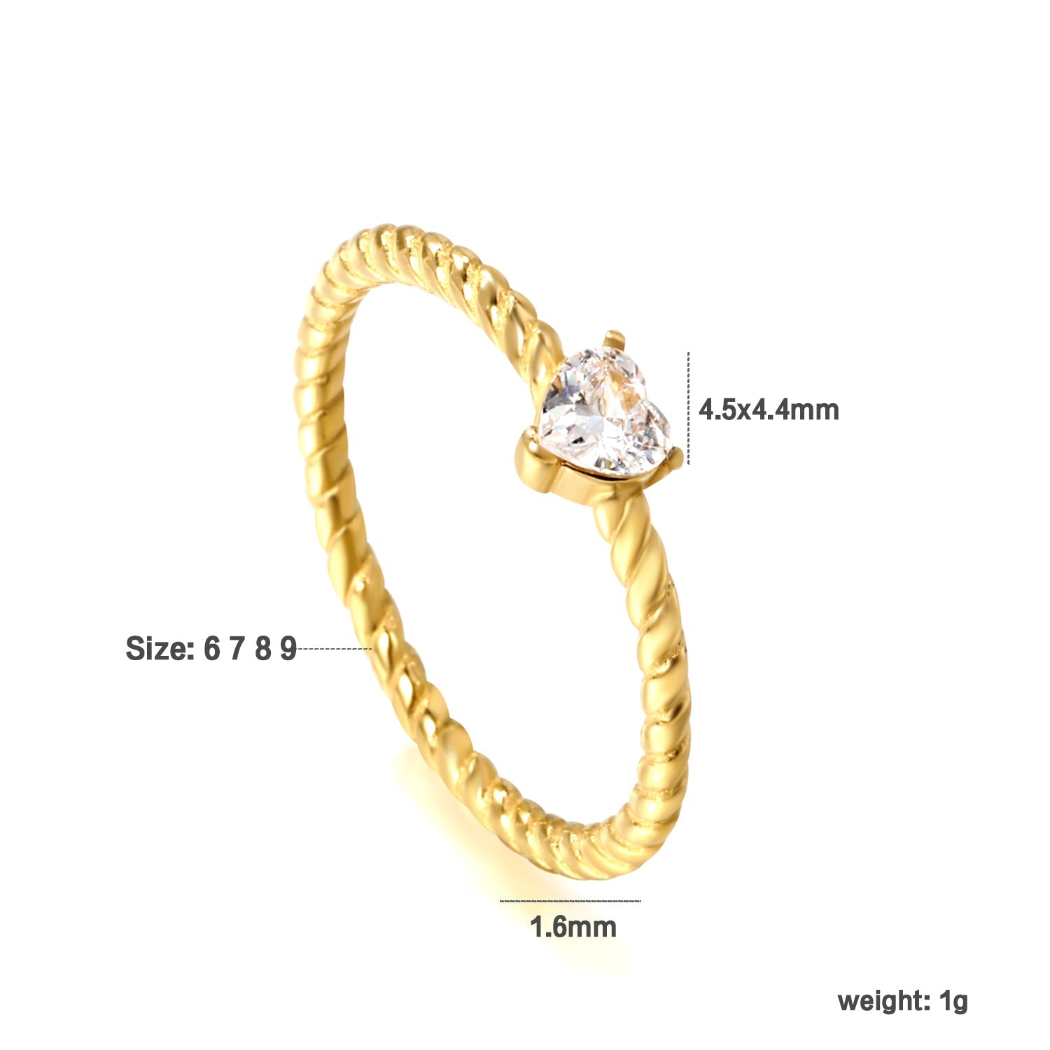 Witte driehoekige diamant twist band ring