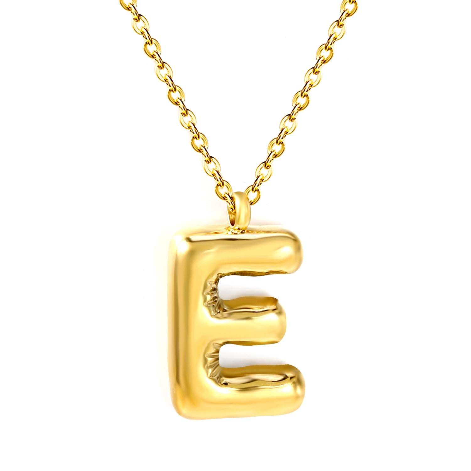 Bubble Letter Initial Necklace