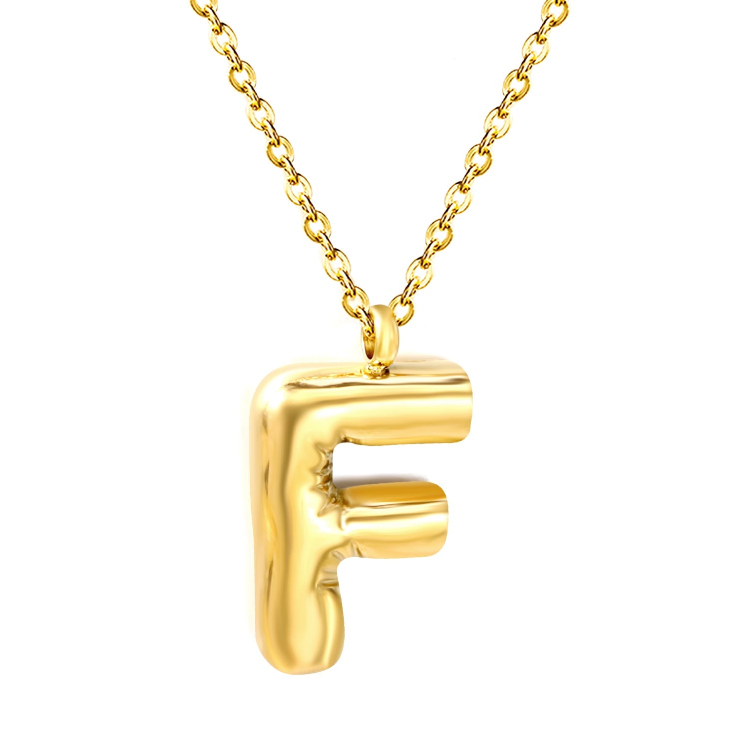 Bubble Letter Initial Necklace