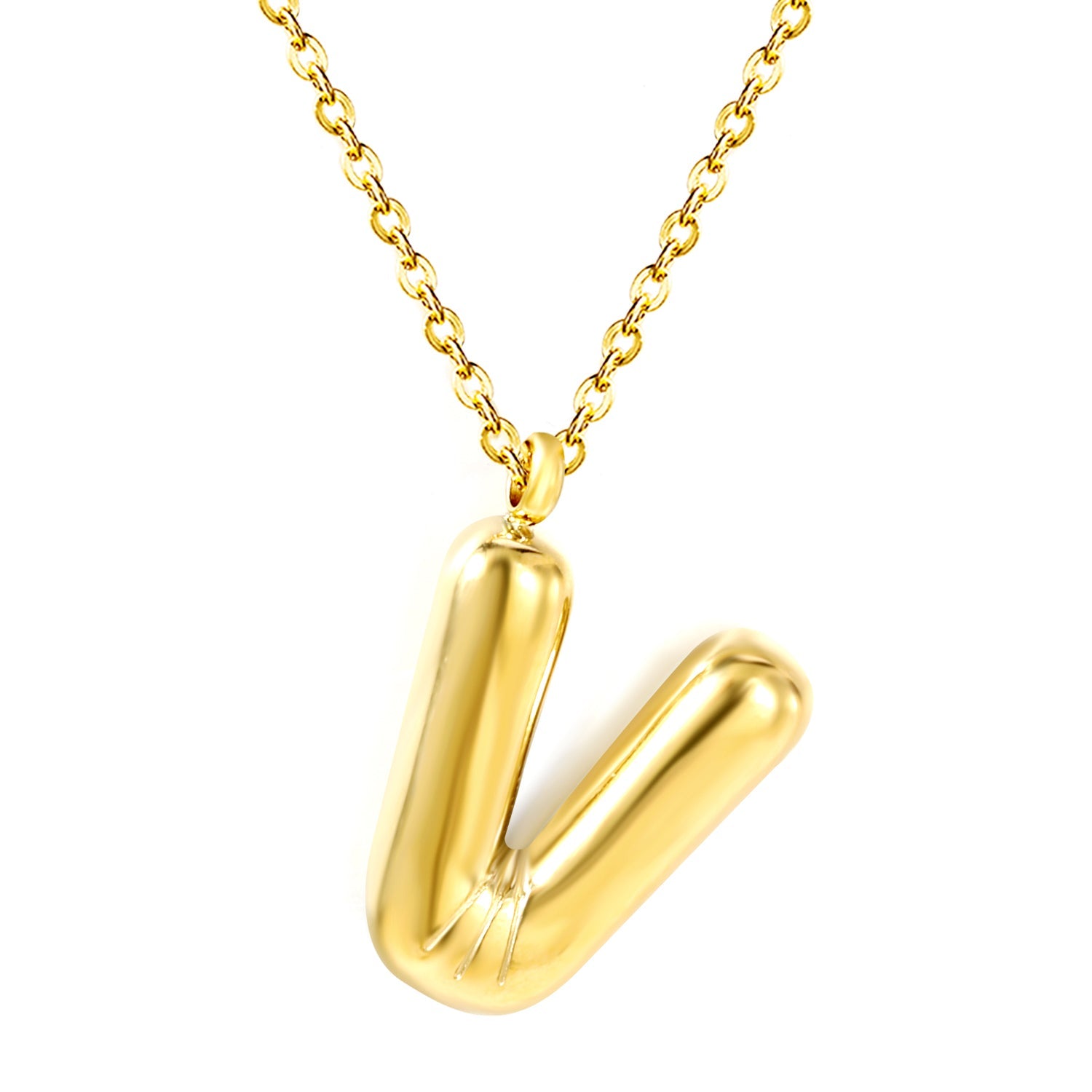 Bubble Letter Initial Necklace