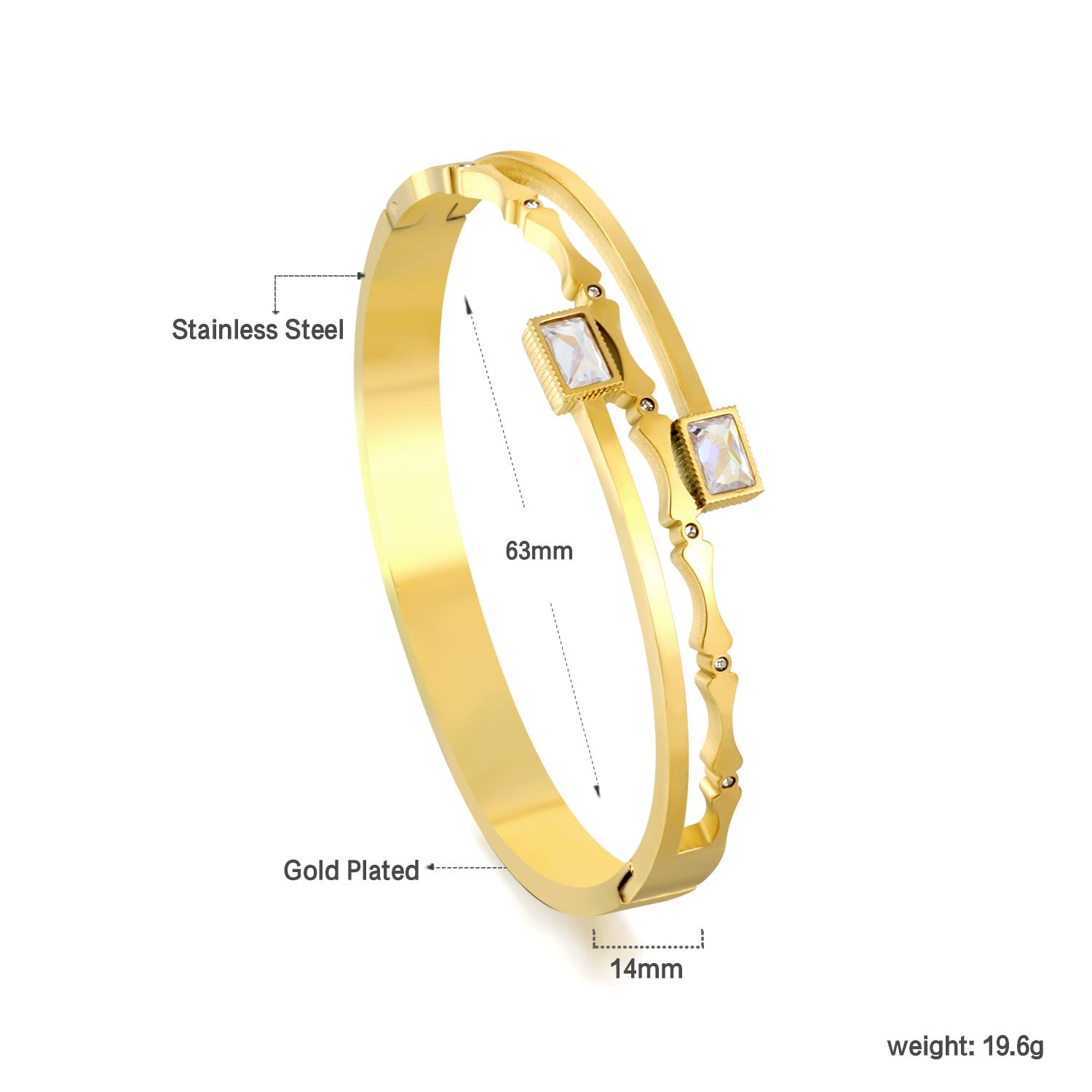 Bamboe armband met diamanten