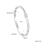 Rechthoekige armband met schelp en diamant