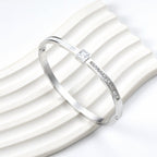 Rechthoekige armband met schelp en diamant