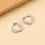 Boucles d'oreilles à clips en forme de cœur avec diamants