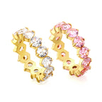 Witte stenen roestvrijstalen ring