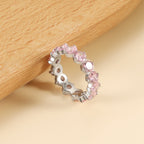 Witte stenen roestvrijstalen ring