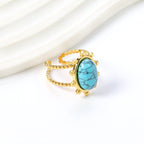 Enkele bandring met heldere, turquoise en anthofyllietstenen