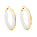 Ronde oorbellen met veelkleurige harslussen