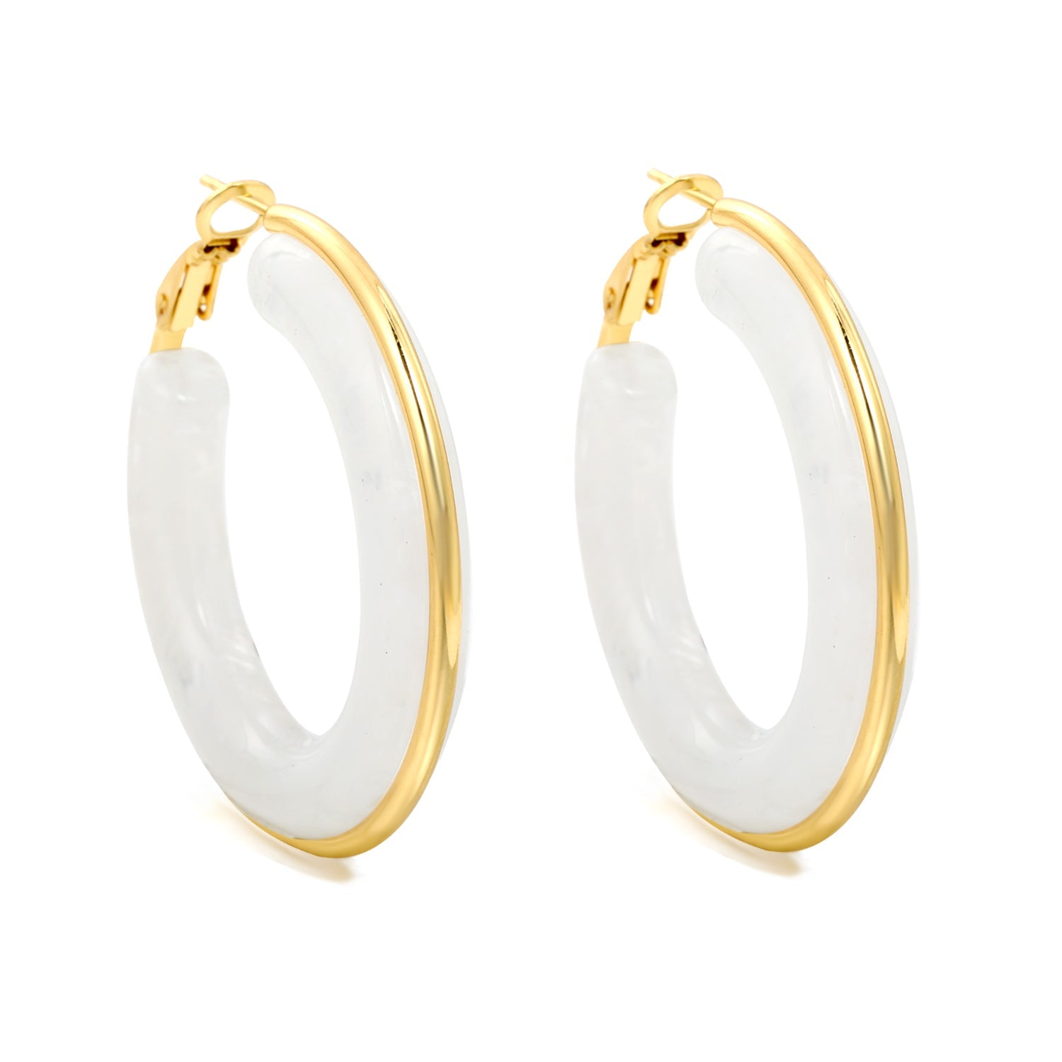 Ronde oorbellen met veelkleurige harslussen