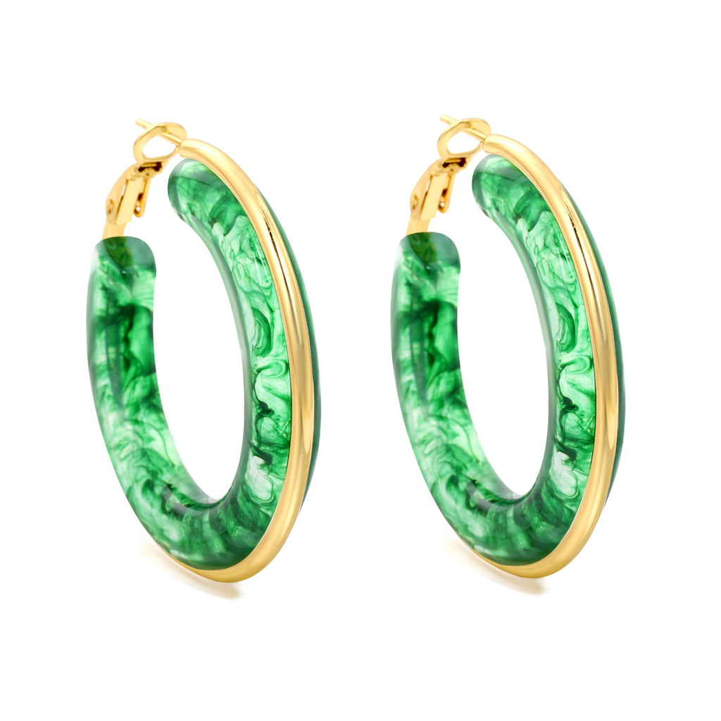 Ronde oorbellen met veelkleurige harslussen