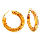 Ronde oorbellen met veelkleurige harslussen