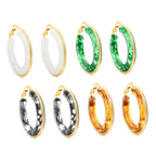 Ronde oorbellen met veelkleurige harslussen