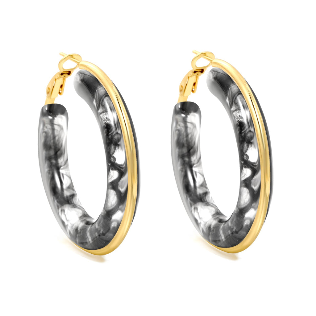 Ronde oorbellen met veelkleurige harslussen