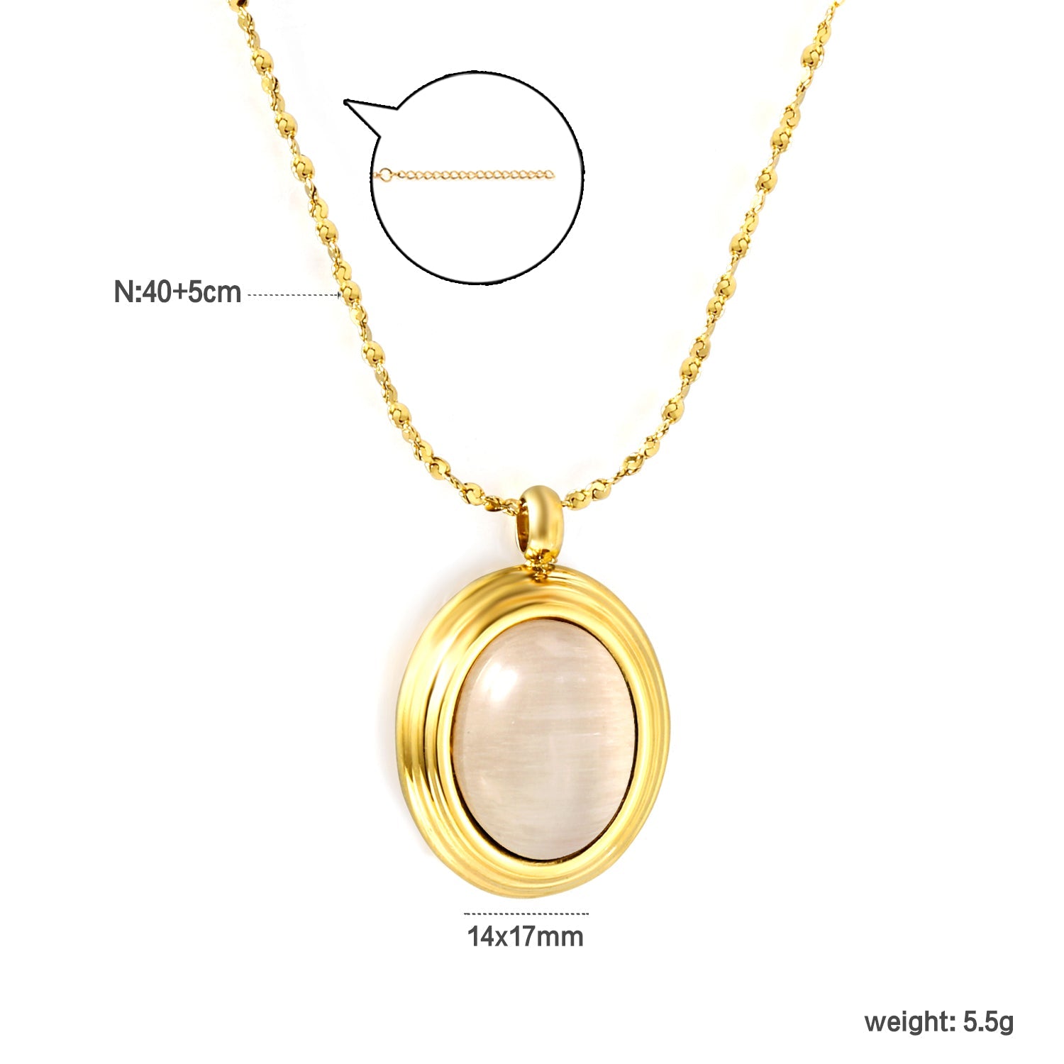 Ovale kattenoog- en tijgerooghangerketting