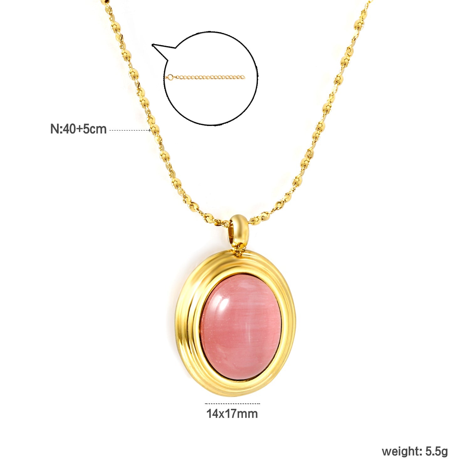 Ovale kattenoog- en tijgerooghangerketting