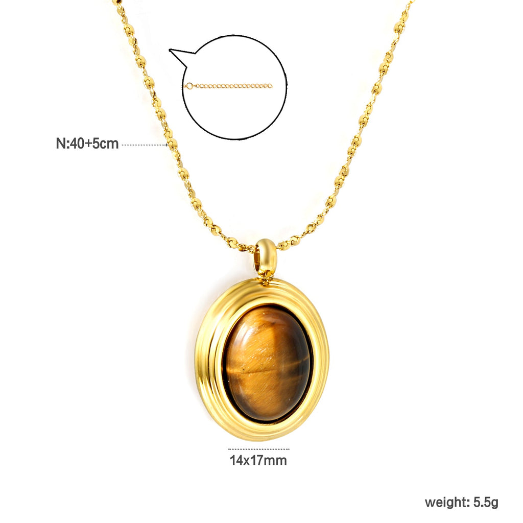 Ovale kattenoog- en tijgerooghangerketting