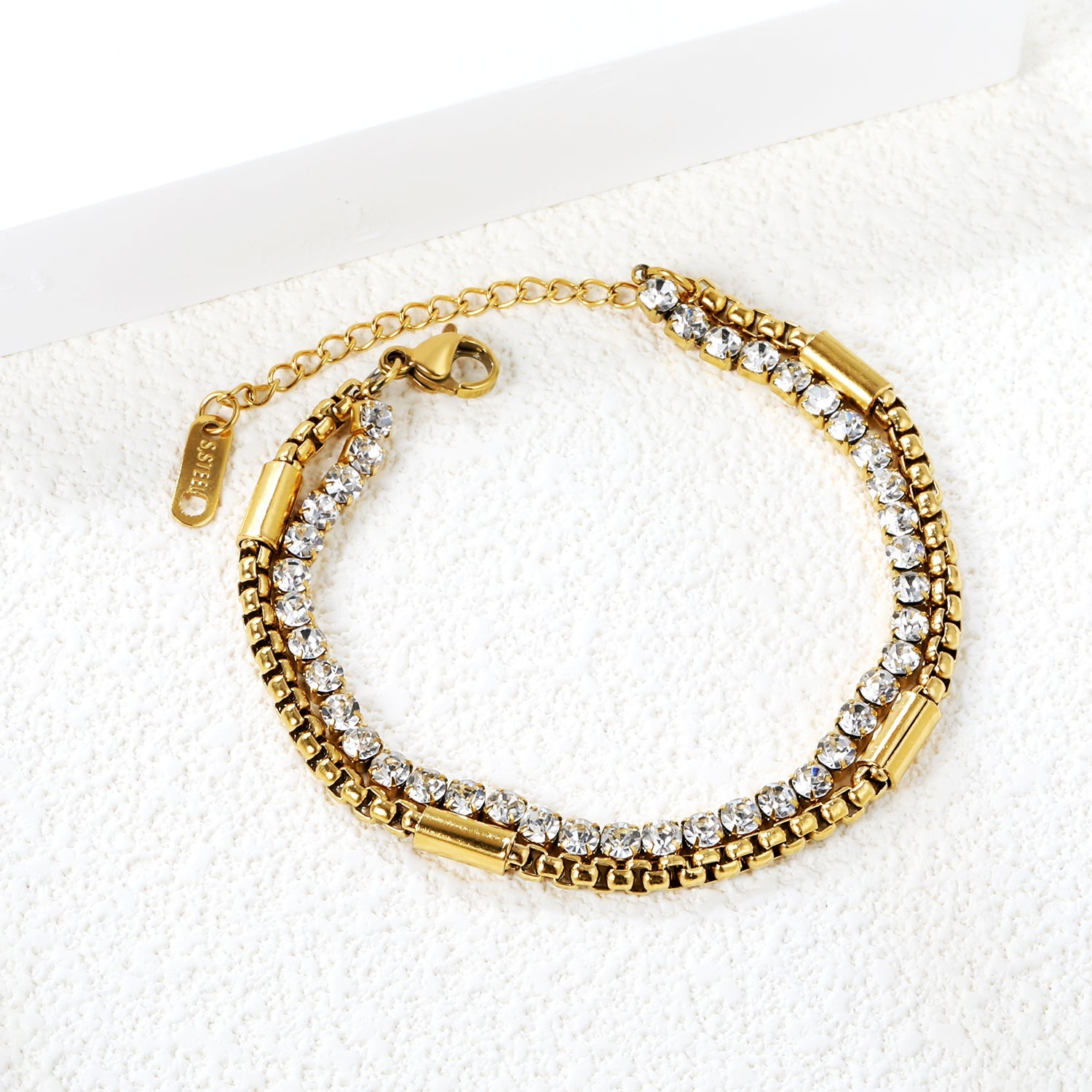 Witte diamanten kettingarmband