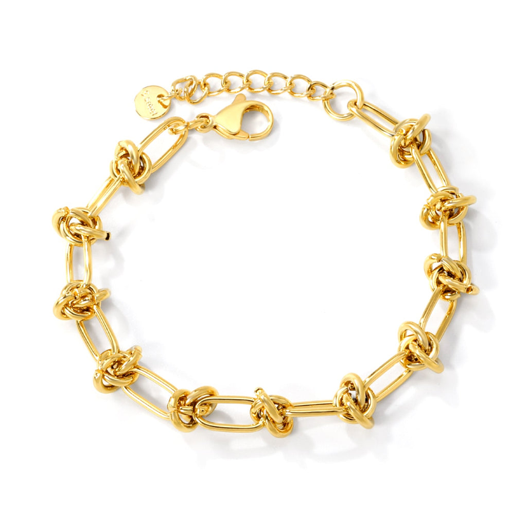 Wide Chain Gold Plate Bracelet in gold-plated stainless steel, bold and stylish design for women