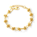 Wide Chain Gold Plate Bracelet in gold-plated stainless steel, bold and stylish design for women