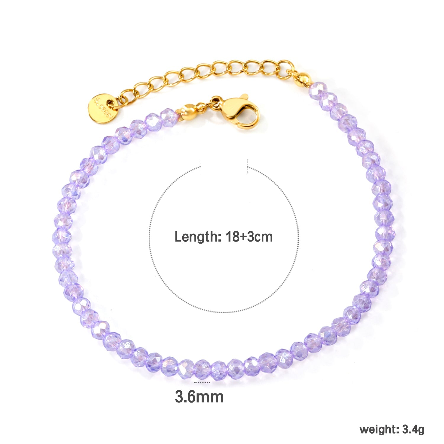 Bracelet de perles rondes rhombiques