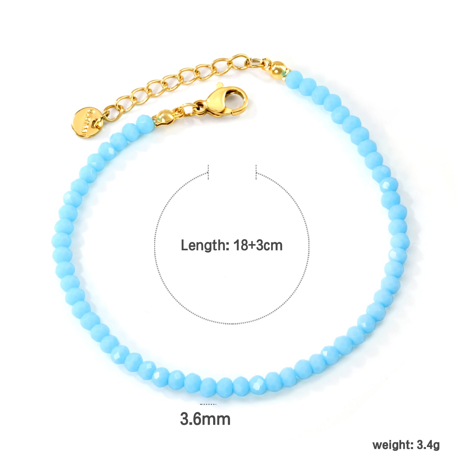 Bracelet de perles rondes rhombiques