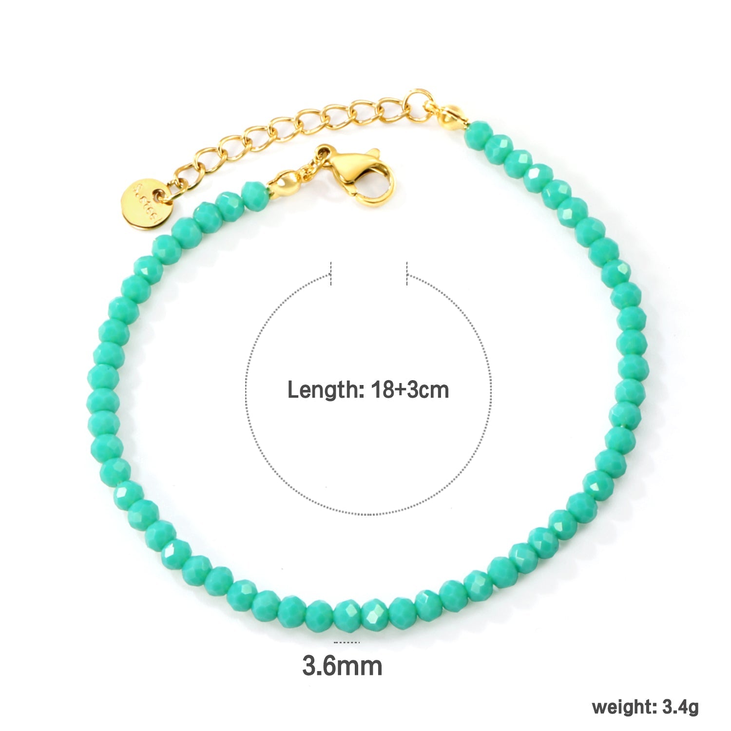 Bracelet de perles rondes rhombiques