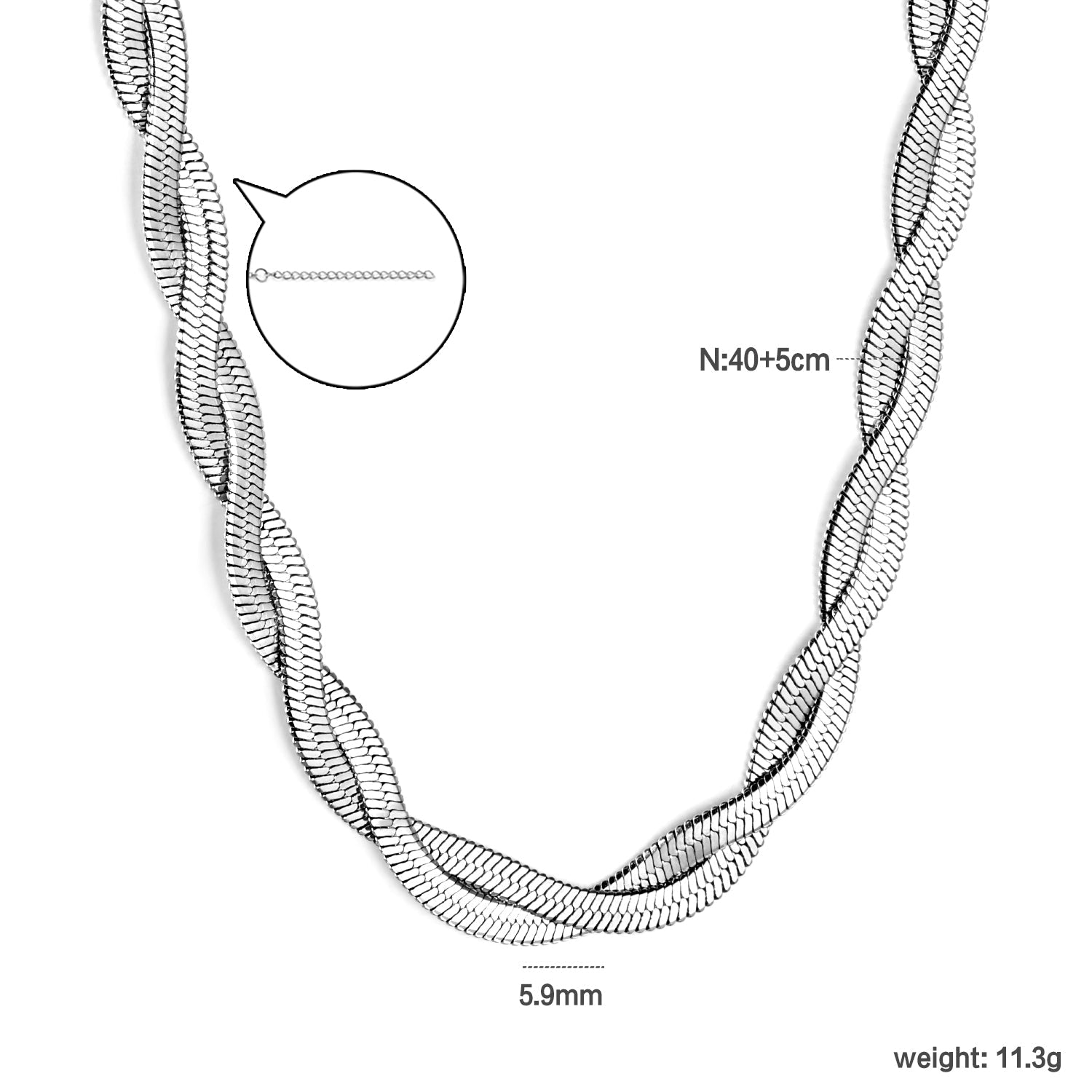 Gekruiste dubbele streng ketting