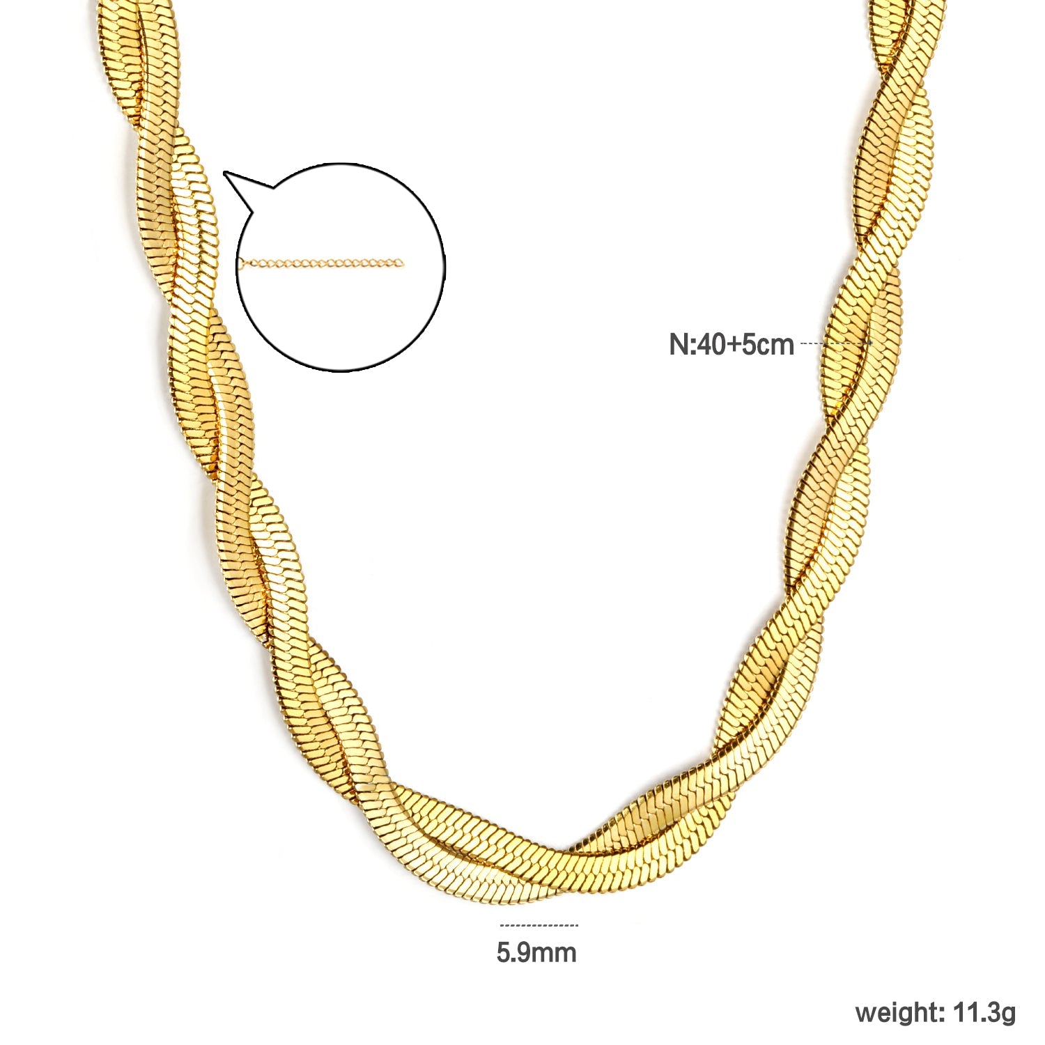 Gekruiste dubbele streng ketting