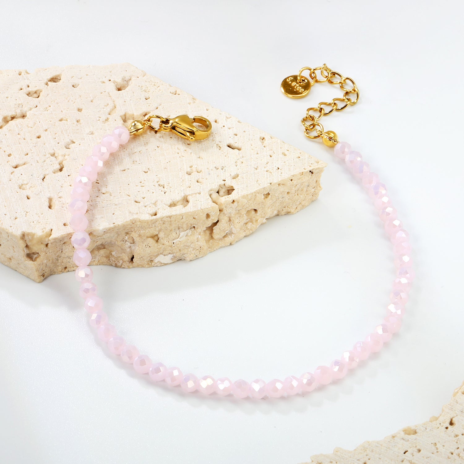 Bracelet de perles rondes rhombiques