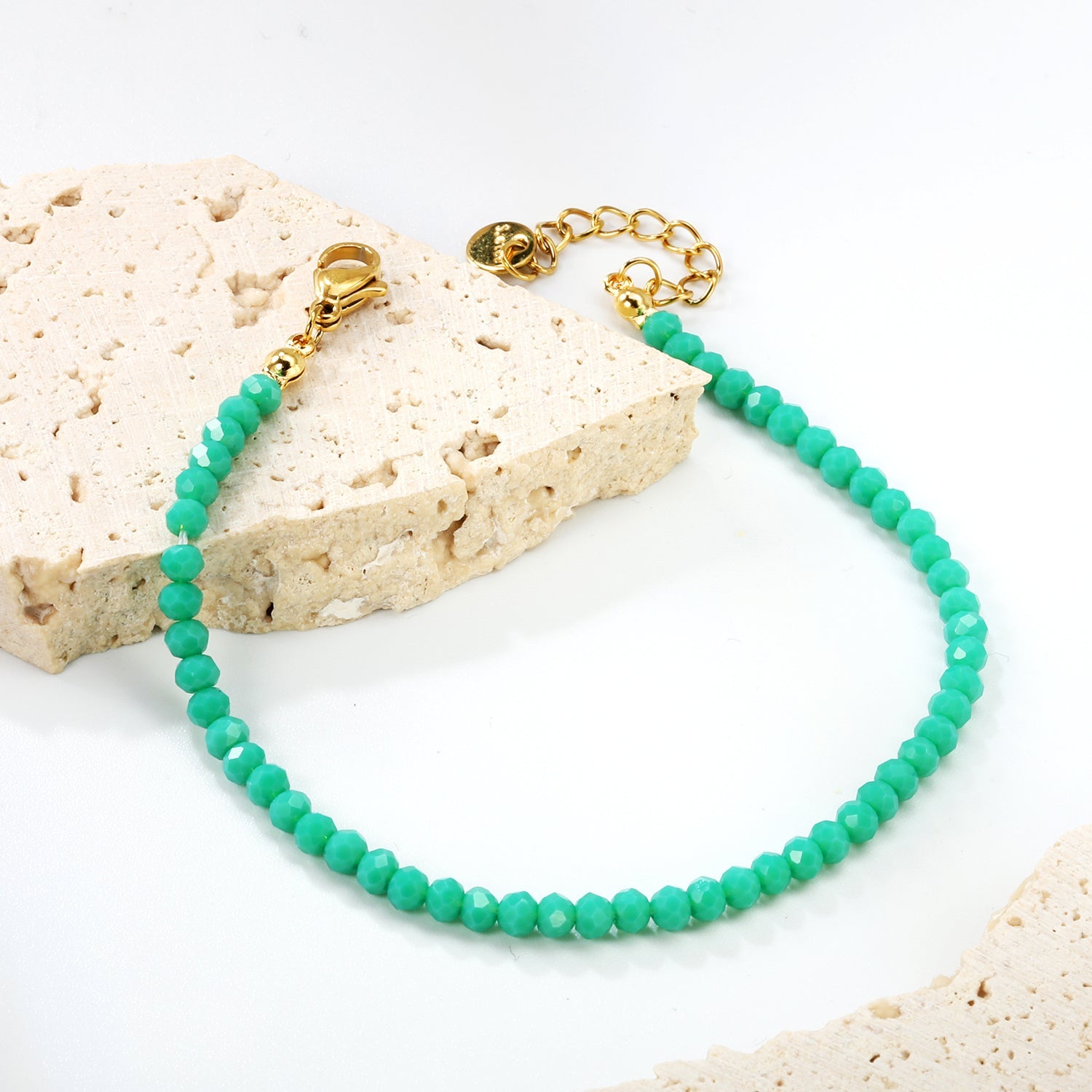 Bracelet de perles rondes rhombiques