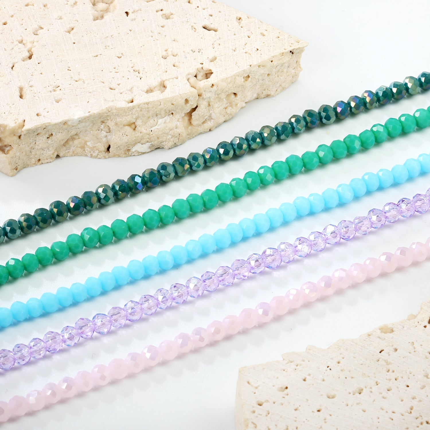 Bracelet de perles rondes rhombiques