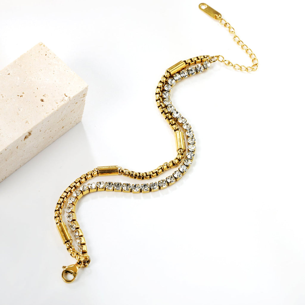 Witte diamanten kettingarmband