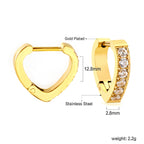 Boucles d'oreilles à clips en forme de cœur avec diamants